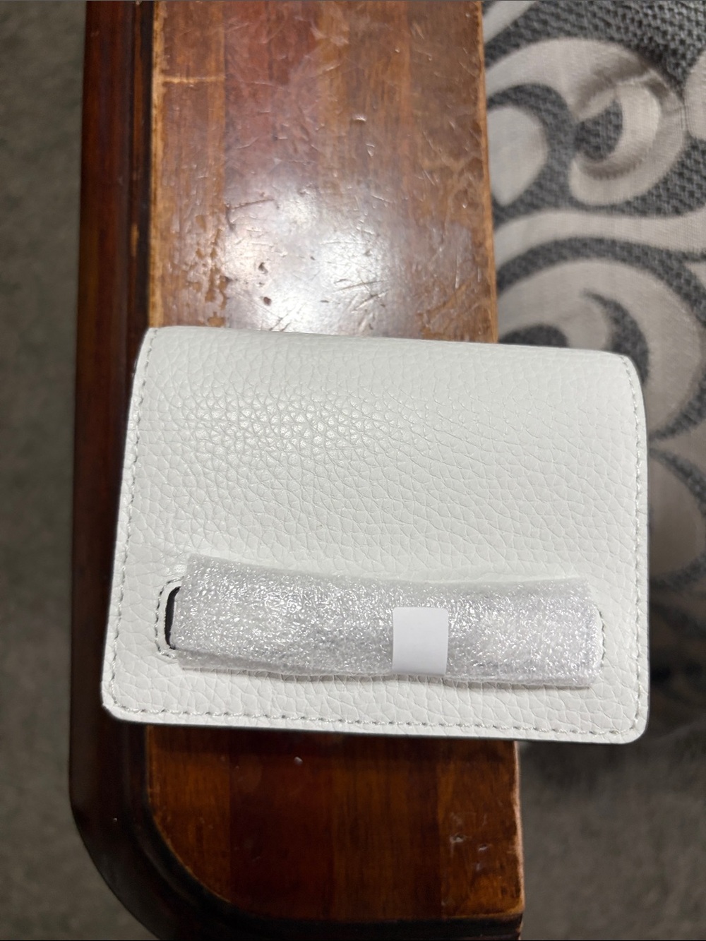 Michael Kors White Pebbled Leather Mini Wallet